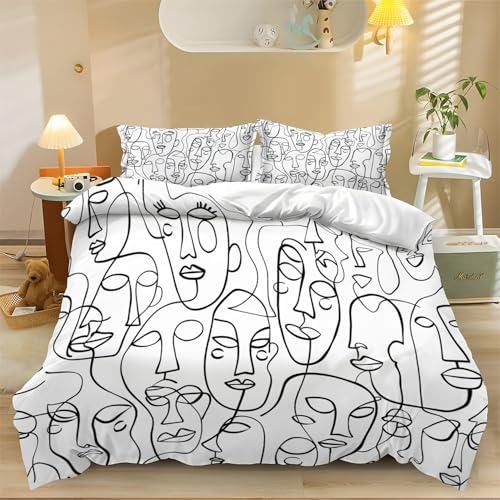 Bettwäsche 135 x 200 cm 3D Bedruckte Abstrakte Linien Bilden Gesichter Bettbezug Grau Einfache Pflege 3-Teiliges Bettwäsche Set, mit Reißverschluss gebürsteter Mikrofase Bettwäsche 135 x 200 cm 3D Bedruckte Abstrakte Linien Bilden Gesichter Bettbezug Grau Einfache Pflege 3-Teiliges Bettwäsche Set, mit Reißverschluss gebürsteter Mikrofase von Generisch