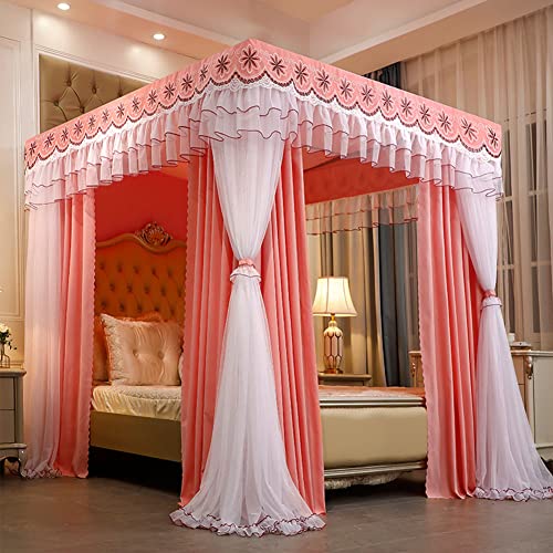 Betthimmel-Vorhänge für Mädchen – Doppellagiges Netz-Baldachin für Einzel-/Kingsize-Bett – Prinzessin Vier Poster-Bettvorhänge mit Rahmen Betthimmel-Vorhänge für Mädchen – Doppellagiges Netz-Baldachin für Einzel-/Kingsize-Bett – Prinzessin Vier Poster-Bettvorhänge mit Rahmen von Generisch