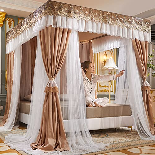 Betthimmel-Vorhänge für Mädchen – Doppellagiges Netz-Baldachin für Einzel-/Kingsize-Bett – Prinzessin Vier Poster-Bettvorhänge mit Rahmen Betthimmel-Vorhänge für Mädchen – Doppellagiges Netz-Baldachin für Einzel-/Kingsize-Bett – Prinzessin Vier Poster-Bettvorhänge mit Rahmen von Generisch