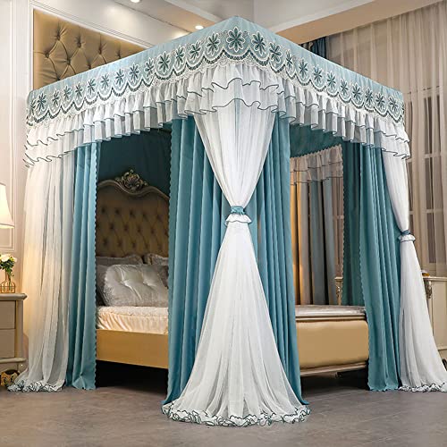 Betthimmel-Vorhänge für Mädchen – Doppellagiges Netz-Baldachin für Einzel-/Kingsize-Bett – Prinzessin Vier Poster-Bettvorhänge mit Rahmen Betthimmel-Vorhänge für Mädchen – Doppellagiges Netz-Baldachin für Einzel-/Kingsize-Bett – Prinzessin Vier Poster-Bettvorhänge mit Rahmen von Generisch