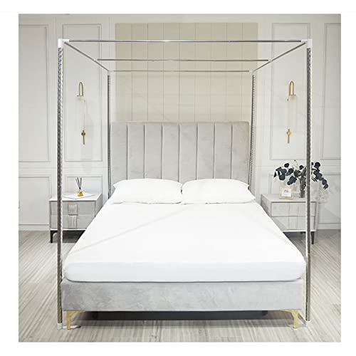 Bettrahmen aus Edelstahl für Doppelbett/Full/Queen/King Size - Inklusive Moskitonetz, Vier-Poster-Design mit Bettstütze Bettrahmen aus Edelstahl für Doppelbett/Full/Queen/King Size - Inklusive Moskitonetz, Vier-Poster-Design mit Bettstütze von Generisch