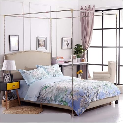 Bettrahmen aus Edelstahl mit Moskitonetz, elegante Schlafzimmer-Dekoration, Queen-Size-Plattform-Bett-Struktur für modernes Wohndesign Bettrahmen aus Edelstahl mit Moskitonetz, elegante Schlafzimmer-Dekoration, Queen-Size-Plattform-Bett-Struktur für modernes Wohndesign von Generisch