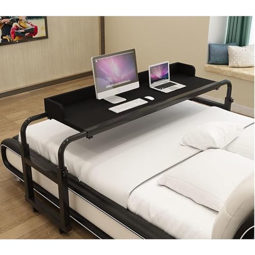 Betttisch mit Rollen, verstellbare Höhe 65–95 cm, für Laptop, Lesen, Essen, idealer Nachttisch für ältere Menschen und Bettlägerige Betttisch mit Rollen, verstellbare Höhe 65–95 cm, für Laptop, Lesen, Essen, idealer Nachttisch für ältere Menschen und Bettlägerige von Generisch
