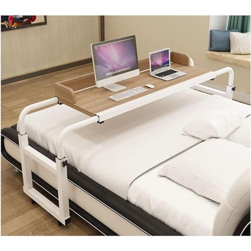 Betttisch mit Rollen, verstellbare Höhe 65–95 cm, für Laptop, Lesen, Essen, idealer Nachttisch für ältere Menschen und Bettlägerige Betttisch mit Rollen, verstellbare Höhe 65–95 cm, für Laptop, Lesen, Essen, idealer Nachttisch für ältere Menschen und Bettlägerige von Generisch
