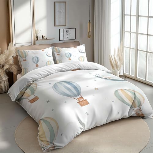 Bettwäsche 135 X 200 cm Mikrofaser Bettbezug Set Cartoon Heißluftballon Tiere Weich Bügelfrei Bettwäsche-Sets Für Kinder Erwachsener Blau Beige Mit Reißverschluss Und Kissenbezug Atmungsaktiv Bettwäsche 135 X 200 cm Mikrofaser Bettbezug Set Cartoon Heißluftballon Tiere Weich Bügelfrei Bettwäsche-Sets Für Kinder Erwachsener Blau Beige Mit Reißverschluss Und Kissenbezug Atmungsaktiv von Generisch