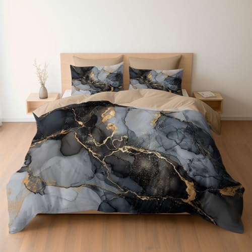 Bettwäsche 135 x 200 cm 2-teilig – Bettwäsche Set Beige mit Bettbezug und 1 Kissenbezügen 80x80 cm, Wendebettwäsche Fließende Flüssigkeit Struktur Marmor mit Reißverschluss Bettwäsche 135 x 200 cm 2-teilig – Bettwäsche Set Beige mit Bettbezug und 1 Kissenbezügen 80x80 cm, Wendebettwäsche Fließende Flüssigkeit Struktur Marmor mit Reißverschluss von Generisch