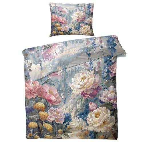 Bettwäsche 135x200 Blumen - Orientalisch Bettbezug 135 x 200 2er Set, Weiche & Angenehme Mikrofaser Bettbezüge & Kissenbezug 80x80, Bettwäsche-Sets mit Reißverschluss S%-50 Bettwäsche 135x200 Blumen - Orientalisch Bettbezug 135 x 200 2er Set, Weiche & Angenehme Mikrofaser Bettbezüge & Kissenbezug 80x80, Bettwäsche-Sets mit Reißverschluss S%-50 von Generisch