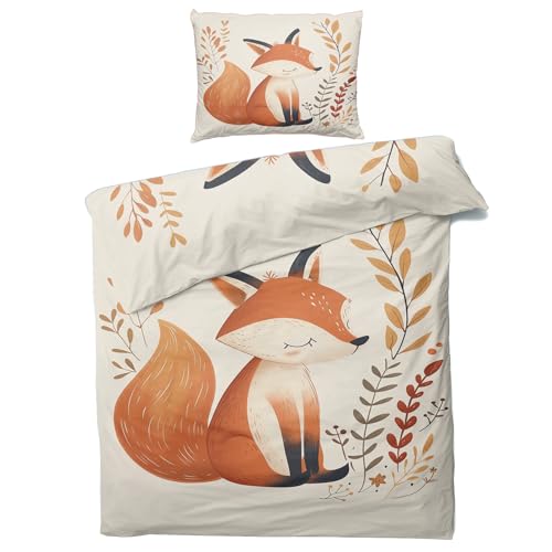 Bettwäsche 135x200 Fuchs Kinder - Cartoon Tiere Bettbezug 135 x 200 2er Set, Weiche & Angenehme Mikrofaser Bettbezüge & Kissenbezug 80x80, Bettwäsche-Sets mit Reißverschluss B#-74 Bettwäsche 135x200 Fuchs Kinder - Cartoon Tiere Bettbezug 135 x 200 2er Set, Weiche & Angenehme Mikrofaser Bettbezüge & Kissenbezug 80x80, Bettwäsche-Sets mit Reißverschluss B#-74 von Generisch