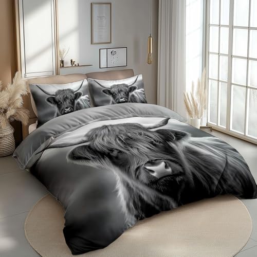 Bettwäsche 200 X 200 cm Microfaser Schwarz Und Weiß Superweiche Schlafkomfort Tier Nahaufnahme Kuh Bettbezug Mit Reißverschluss + 2 Kissenbezug 80X80 cm Weich Atmungsaktiv Geeignet Bettwäsche 200 X 200 cm Microfaser Schwarz Und Weiß Superweiche Schlafkomfort Tier Nahaufnahme Kuh Bettbezug Mit Reißverschluss + 2 Kissenbezug 80X80 cm Weich Atmungsaktiv Geeignet von Generisch