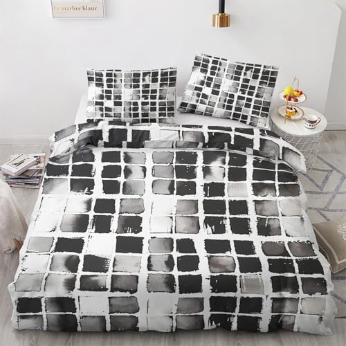 Bettwäsche Abstractes Schachbrett 135x200 - Geometrisch Deko Bettbezug 2er Set mit 1 Kopfkissenbezug 80x80, mit Reißverschluss, Weiche Kuschelige Bügelfreie Mikrofaser Wendebettwäsche ZJY2330 Bettwäsche Abstractes Schachbrett 135x200 - Geometrisch Deko Bettbezug 2er Set mit 1 Kopfkissenbezug 80x80, mit Reißverschluss, Weiche Kuschelige Bügelfreie Mikrofaser Wendebettwäsche ZJY2330 von Generisch