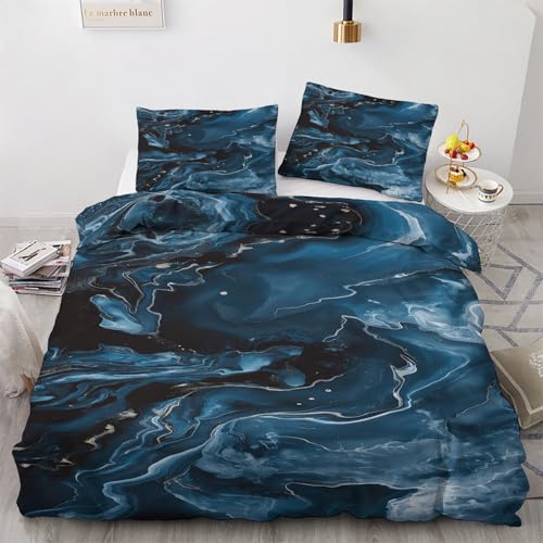 Bettwäsche Abstrakte Marmor 155x220 - Ozeanwellen Wirbel Deko Bettbezug 2er Set mit 1 Kopfkissenbezug 80x80, mit Reißverschluss, Weiche Kuschelige Bügelfreie Mikrofaser Wendebettwäsche ZJY2509 Bettwäsche Abstrakte Marmor 155x220 - Ozeanwellen Wirbel Deko Bettbezug 2er Set mit 1 Kopfkissenbezug 80x80, mit Reißverschluss, Weiche Kuschelige Bügelfreie Mikrofaser Wendebettwäsche ZJY2509 von Generisch