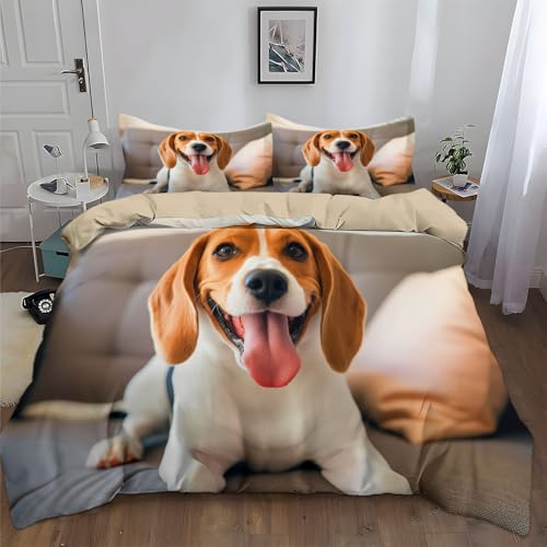 Bettwäsche Bettbezug 135 x 200 cm Tierfotografie Beagle Bettbezug Set Microfaser, Beige Weiche Flauschige Bettdeckenbezug mit Reißverschluss und 2 Kissenbezug 80 x 80 cm Bettwäsche Bettbezug 135 x 200 cm Tierfotografie Beagle Bettbezug Set Microfaser, Beige Weiche Flauschige Bettdeckenbezug mit Reißverschluss und 2 Kissenbezug 80 x 80 cm von Generisch