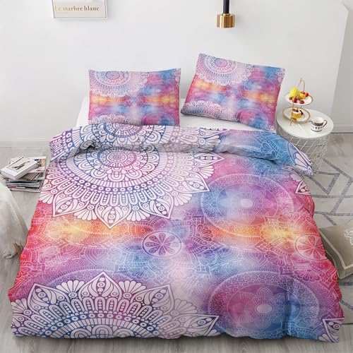 Bettwäsche Mandala 135x200 - Blume Boho Deko Bettbezug 2er Set mit 1 Kopfkissenbezug 80x80, mit Reißverschluss, Weiche Kuschelige Bügelfreie Mikrofaser Wendebettwäsche ZHW1155 Bettwäsche Mandala 135x200 - Blume Boho Deko Bettbezug 2er Set mit 1 Kopfkissenbezug 80x80, mit Reißverschluss, Weiche Kuschelige Bügelfreie Mikrofaser Wendebettwäsche ZHW1155 von Generisch