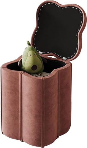 Beweglicher Fußhocker mit Deckel, Samtstoff Pouf für Wohnzimmer, Schlafzimmer, Eingangsbereich, Arbeitszimmer, Flur, unterstützt bis zu 150 kg von Generisch