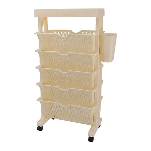 Bewegliches Aufbewahrungsregal, bewegliches Bücherregal, breite Anwendung, abnehmbar, für Büro, Wohnzimmer, Weiß (Khaki) von Generisch
