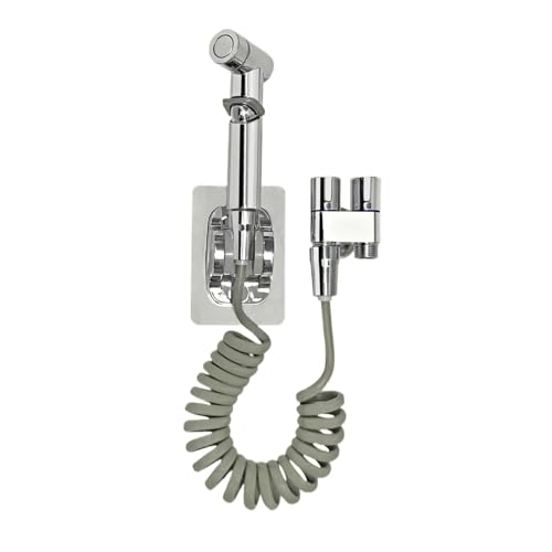 Bidet-WC-Sprühset Sprühwasser Badezimmer Hand-Bidet-Sprühgerät WC-Dusche Doppelauslass-Winkelventil WC-Zubehör(Silver A 4 in 1) von Generisch