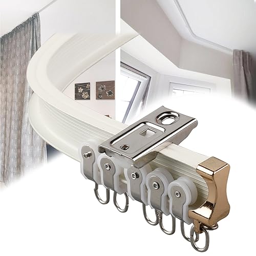 Biegbare Vorhangschiene, verstellbare gerade Schiene in Schwarz, Weiß, Blau, schneidbares Aluminium-Raumteiler-System für Decken- oder Wandmontage, ideal für Erkerfenster in L-Form und U-Form Biegbare Vorhangschiene, verstellbare gerade Schiene in Schwarz, Weiß, Blau, schneidbares Aluminium-Raumteiler-System für Decken- oder Wandmontage, ideal für Erkerfenster in L-Form und U-Form von Generisch