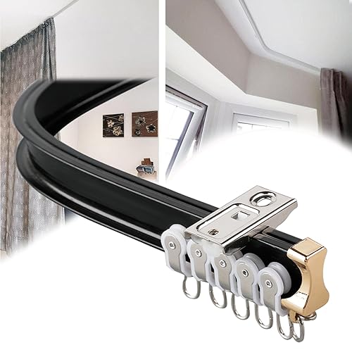 Biegbare Vorhangschiene - Verstellbare gerade Schiene in Schwarz Weiß Blau - Schneidbare Aluminium Decken-/Wandbefestigung Raumteilersystem für L-Form & U-Form Buchten Biegbare Vorhangschiene - Verstellbare gerade Schiene in Schwarz Weiß Blau - Schneidbare Aluminium Decken-/Wandbefestigung Raumteilersystem für L-Form & U-Form Buchten von Generisch