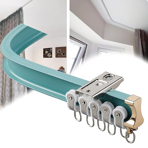 Biegbares Gardinenschienensystem – verstellbare Decken-/Wandhalterung – gerade Schiene in Schwarz Weiß Blau – zuschneidbarer Raumteiler für L-Form & U-Form Buchten Biegbares Gardinenschienensystem – verstellbare Decken-/Wandhalterung – gerade Schiene in Schwarz Weiß Blau – zuschneidbarer Raumteiler für L-Form & U-Form Buchten von Generisch