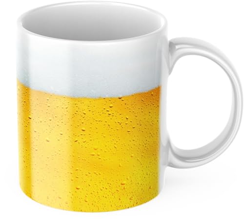 Bier Tasse mit Biermotive - Das perfekte Geschenk für den Mann oder für den Papa zum Vatertag - Die Biertasse mit Bier Optik ist ein lustiges Männergeschenk, Opageschenk oder Papageschenk. von Generisch