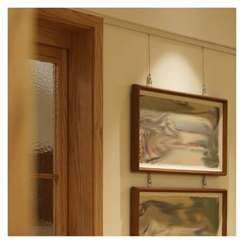 Bilder-Aufhängeset mit Schienenhaken und Drahtseil – keine Nägel erforderlich für einfache Galerie, Malerei und Foto-Präsentation von Generisch