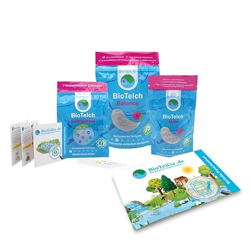 BioTeiGa Grünwasser Plus-Set 5000L | Gegen grünes & trübes Teichwasser | 12 Mikroorganismen-Arten inkl. Karbonathärte-Stabilisierung, Schnelltest & Handbuch | Biologisch, sicher & effektiv von Generisch
