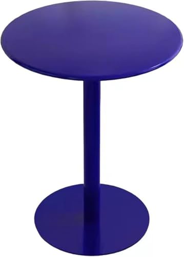 Bistrotisch aus Metall, klein, rund, Cocktailtisch für Ecke oder Seite, 60 cm Durchmesser, 74 cm Höhe, stilvoller Couchtisch für drinnen und draußen, perfekt für Terrasse und Café, Blau Bistrotisch aus Metall, klein, rund, Cocktailtisch für Ecke oder Seite, 60 cm Durchmesser, 74 cm Höhe, stilvoller Couchtisch für drinnen und draußen, perfekt für Terrasse und Café, Blau von Generisch