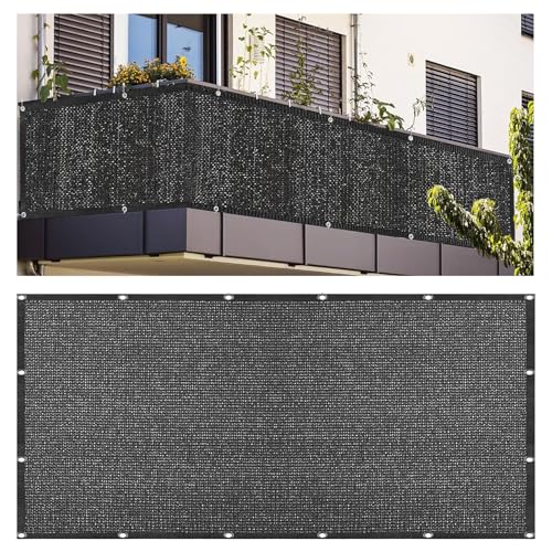 Black Shade Net 180g/m² - 2m x 3,6m UV-beständiges Sonnenschutznetz mit Ösen für Gewächshaus, Balkon, Terrasse, Schattenabdeckung, 95 % UV-Blocker von Generisch