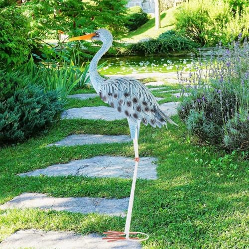 Blaue Fischreiher Gartenfigur - 84cm Große Metall Kranichs Statue, Outdoor Wasserdicht Blaureiher-Skulptur, Vogelfigur für Innen, Außenbereich, Terrasse, Rasen & Teich Blaue Fischreiher Gartenfigur - 84cm Große Metall Kranichs Statue, Outdoor Wasserdicht Blaureiher-Skulptur, Vogelfigur für Innen, Außenbereich, Terrasse, Rasen & Teich von Generisch