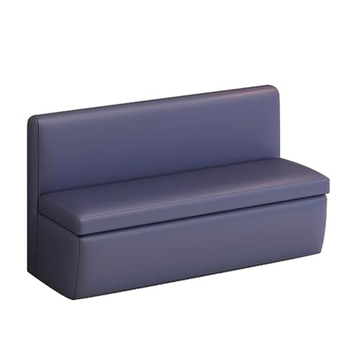Blaue Lederbank mit Rückenlehne und Sitzgelegenheit, perfekt für Eingangsbereich, Flur, Schlammraum - 180 cm lang, stilvolle und funktionale Wohnmöbel von Generisch