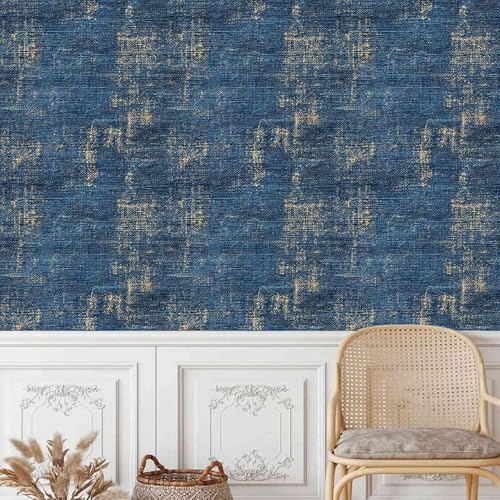 Blauer Stoff Tapete Selbstklebende Körnige Textur Möbelfolie Verdicken Wasserdicht Matt Kontaktpapier mit Kleberückseite Wallpaper Rollen für Wand Möbel Tabellen Schränke Türen Dekorativ 0.45x20 M Blauer Stoff Tapete Selbstklebende Körnige Textur Möbelfolie Verdicken Wasserdicht Matt Kontaktpapier mit Kleberückseite Wallpaper Rollen für Wand Möbel Tabellen Schränke Türen Dekorativ 0.45x20 M von Generisch