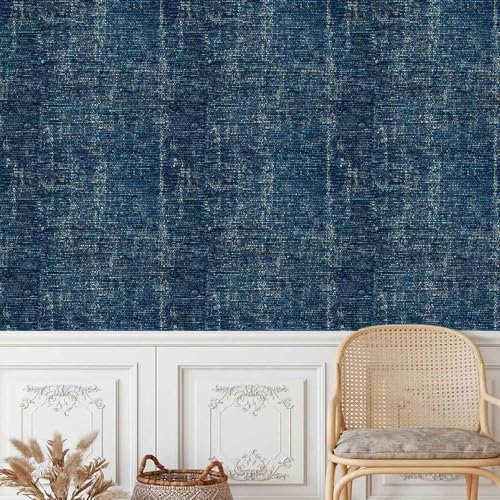 Blauer Stoff Tapete Selbstklebende Körnige Textur Möbelfolie Verdicken Wasserdicht Matt Kontaktpapier mit Kleberückseite Wallpaper Rollen für Wand Möbel Tabellen Schränke Türen Dekorativ 0.45x20 M Blauer Stoff Tapete Selbstklebende Körnige Textur Möbelfolie Verdicken Wasserdicht Matt Kontaktpapier mit Kleberückseite Wallpaper Rollen für Wand Möbel Tabellen Schränke Türen Dekorativ 0.45x20 M von Generisch