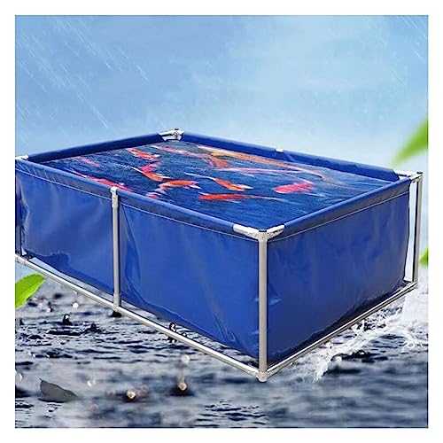 Blauer rechteckiger oberirdischer Pool – PVC-Canvas-Wassertank für den Außenbereich, wiederverwendbarer faltbarer Wasserträger für Gartenbewässerung und Kinderschwimmen von Generisch