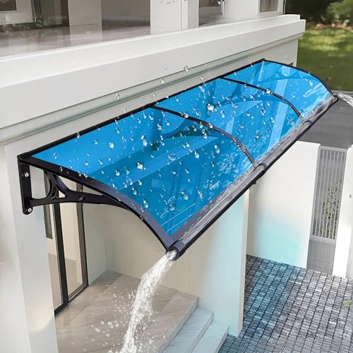 Blaues Türvordach, UPF 50+, Polycarbonat, Aluminiumstütze, einfache Installation, Terrassenabdeckung für Eingangsbereich und Fenster, 100 x 200 cm, wetterfeste Schattenlösung Blaues Türvordach, UPF 50+, Polycarbonat, Aluminiumstütze, einfache Installation, Terrassenabdeckung für Eingangsbereich und Fenster, 100 x 200 cm, wetterfeste Schattenlösung von Generisch