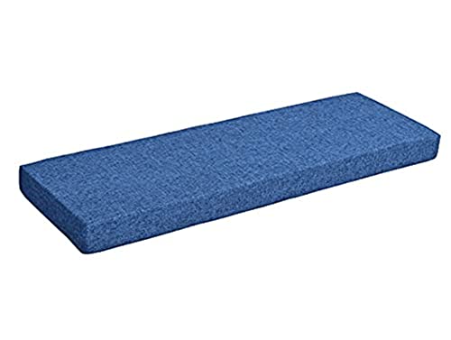 Blaues rutschfestes Bankkissen, 100 x 40 cm, 5 cm dick, für drinnen und draußen, passend für 80 100 120 cm Holzmöbel, bequemes Sitzkissen für Haus & Garten von Generisch