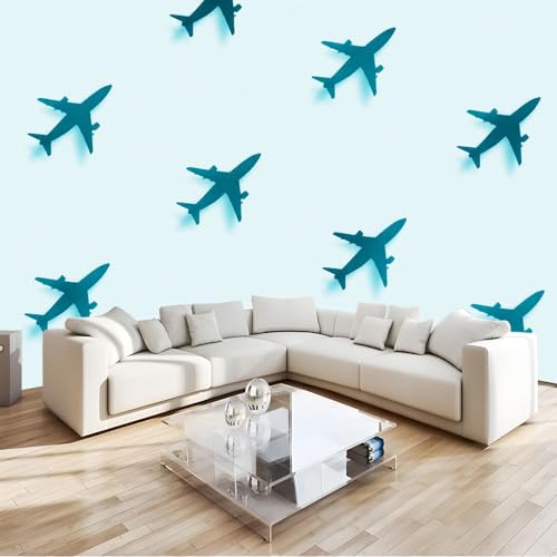 Blaugrünes Flugzeug Fototapete 400 x 280 cm Vlies Motivtapeten Moderne Wandtapete Wohnzimmer Schlafzimmer Study Wohnzimmer Restaurant Cafe Wand Dekoration, Blaugrünes Flugzeug Fototapete 400 x 280 cm Vlies Motivtapeten Moderne Wandtapete Wohnzimmer Schlafzimmer Study Wohnzimmer Restaurant Cafe Wand Dekoration, von Generisch