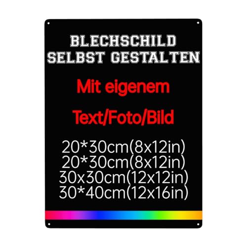 Blech-Schild Selbst Gestalten, Parkplatzschild, Schilder, Wunschtext Schild, Personalisiert Mit Foto Und Text, Logo, Alu-Dibond 6 Größen, Für Garage, Hotel, Parkplatz, Schule, Carport, Firma, 30*40cm von Generisch