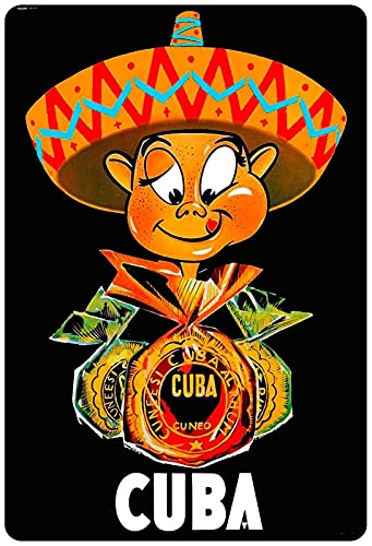 Blechschild 20x30cm gewölbt Cuneesi Cuba al Rhum Rum Kuba Urlaub Bar Deko Geschenk Schild von Generisch