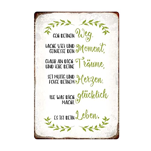 Generisch Blechschild 20 x 30 cm gebogen mit deutschem Text GEH dein Weg GEH dein Weg Got Your Way in deutscher Sprache von generisch