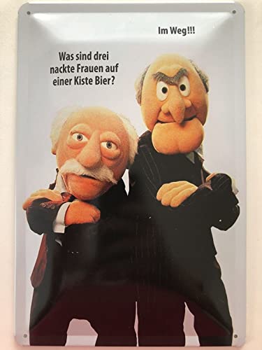 Blechschild 20x30cm gewölbt Muppet Show Waldorf Statler Frauen Bier Deko Geschenk Schild von Generisch