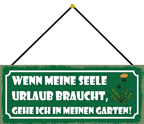 generisch Blechschild 27x10cm gewölbt mit Kordel Wenn Meine Seele Urlaub braucht Garten Spruch Deko Geschenk Schild generisch Blechschild 27x10cm gewölbt mit Kordel Wenn Meine Seele Urlaub braucht Garten Spruch Deko Geschenk Schild von generisch