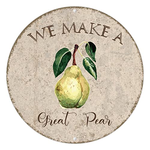 Blechschild mit Aufschrift "We Make A Great Birne", Vintage-Kraftpapier, Metallschild, lustiges Schild, Bauernhaus, Garten, Parch, Eisen-Poster, Malerei, ideal für Freunde, Familie, Kollegen, 30,5 cm von Generisch