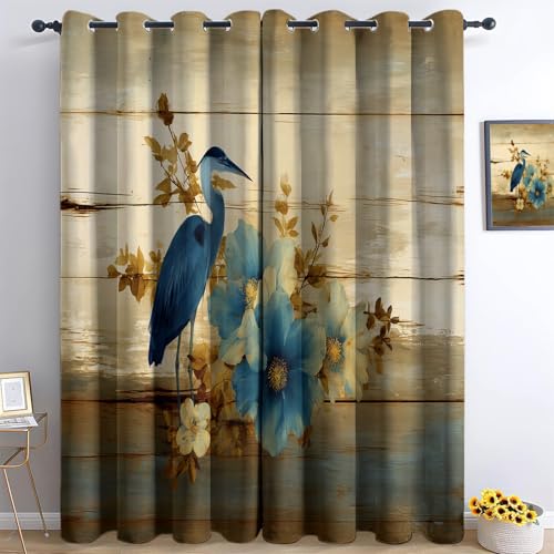 Blickdicht Vorhang Retro Blumen Holzstreifen Verdunkelungsvorhang für Kinderzimmer, Shabby Chic Dekoschal mit Ösen Design für Schlafzimmer Fenster 2er Set H214 x B91.5 cm Blickdicht Vorhang Retro Blumen Holzstreifen Verdunkelungsvorhang für Kinderzimmer, Shabby Chic Dekoschal mit Ösen Design für Schlafzimmer Fenster 2er Set H214 x B91.5 cm von Generisch