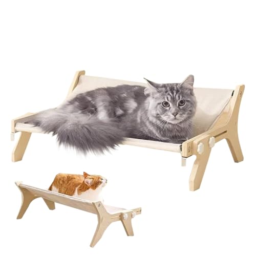 Block Katze Barsch, KatzenBarsch - Maschinenwaschbare Bettdecke Holz Hängematte doppelseitig - ruhender Sitzsitz Haushalt Haustier Vorräte für Innenkatzen von Generisch