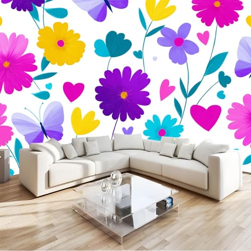 Blumen Bunt Wildblumen Fototapete 400 x 280 cm Vlies Motivtapeten Moderne Wandtapete Wohnzimmer Schlafzimmer Study Wohnzimmer Restaurant Cafe Wand Dekoration, Blumen Bunt Wildblumen Fototapete 400 x 280 cm Vlies Motivtapeten Moderne Wandtapete Wohnzimmer Schlafzimmer Study Wohnzimmer Restaurant Cafe Wand Dekoration, von Generisch