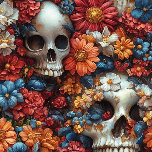 Blumen Tapete Selbstklebende, Tapete 30CM×15M Gothic Totenkopf Bunte Blumen Fototapete, Wasserdicht Möbelfolie Vinyl Klebefolie Möbel Vintage Wanddeko Wandtapete Wohnzimmer Schlafzimmer Blumen Tapete Selbstklebende, Tapete 30CM×15M Gothic Totenkopf Bunte Blumen Fototapete, Wasserdicht Möbelfolie Vinyl Klebefolie Möbel Vintage Wanddeko Wandtapete Wohnzimmer Schlafzimmer von Generisch