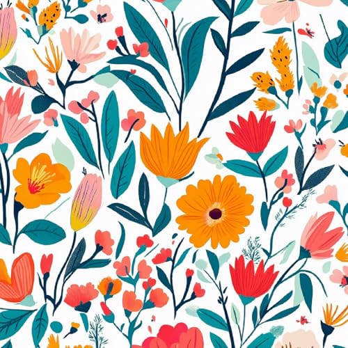 Blumen Tapete Selbstklebende, Tapete 50CM×15M Bunte Pflanzen Und Blumen Fototapete, Wasserdicht Möbelfolie Vinyl Klebefolie Möbel Vintage Wanddeko Wandtapete Wohnzimmer Schlafzimmer Blumen Tapete Selbstklebende, Tapete 50CM×15M Bunte Pflanzen Und Blumen Fototapete, Wasserdicht Möbelfolie Vinyl Klebefolie Möbel Vintage Wanddeko Wandtapete Wohnzimmer Schlafzimmer von Generisch