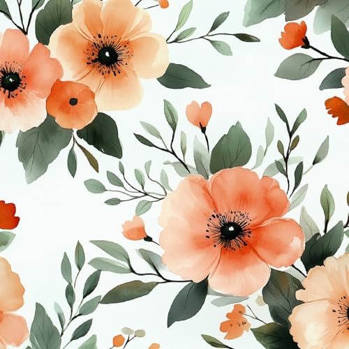 Blumen Tapete Selbstklebende, Tapete 50CM×15M Pflanzen, Blumen, Grüne Blätter Fototapete, Wasserdicht Möbelfolie Vinyl Klebefolie Möbel Vintage Wanddeko Wandtapete Wohnzimmer Schlafzimmer Blumen Tapete Selbstklebende, Tapete 50CM×15M Pflanzen, Blumen, Grüne Blätter Fototapete, Wasserdicht Möbelfolie Vinyl Klebefolie Möbel Vintage Wanddeko Wandtapete Wohnzimmer Schlafzimmer von Generisch