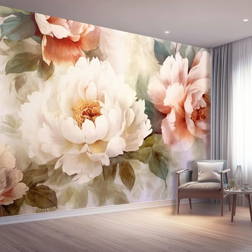 Blumen Thema Vlies-Fototapete, Pfingstrose Mustertapete Deko für Wohnzimmer Schlafzimmer Kinderzimmer - 300 x 210 cm 3D Effect Modern Wanddeko Tapeten Blumen Thema Vlies-Fototapete, Pfingstrose Mustertapete Deko für Wohnzimmer Schlafzimmer Kinderzimmer - 300 x 210 cm 3D Effect Modern Wanddeko Tapeten von Generisch