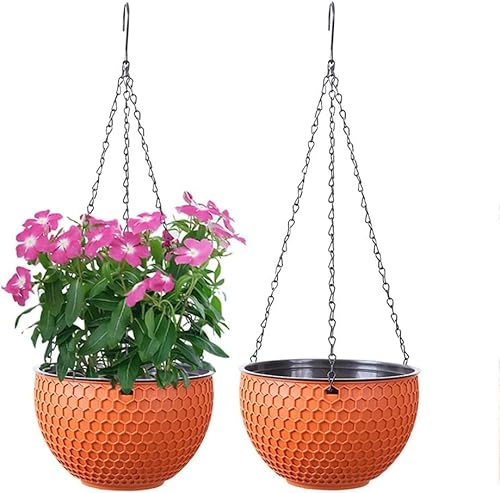 Blumenampel Hängend Innen & Außen, Blumentopf Hängend Hängeampel mit Wasserspeicher, Hängetopf für Pflanzen Hanging Plant Pot mit Wasserspeicher & Rostfrei Ketten für Decken Balkone Deko Aesthetic Blumenampel Hängend Innen & Außen, Blumentopf Hängend Hängeampel mit Wasserspeicher, Hängetopf für Pflanzen Hanging Plant Pot mit Wasserspeicher & Rostfrei Ketten für Decken Balkone Deko Aesthetic von Generisch